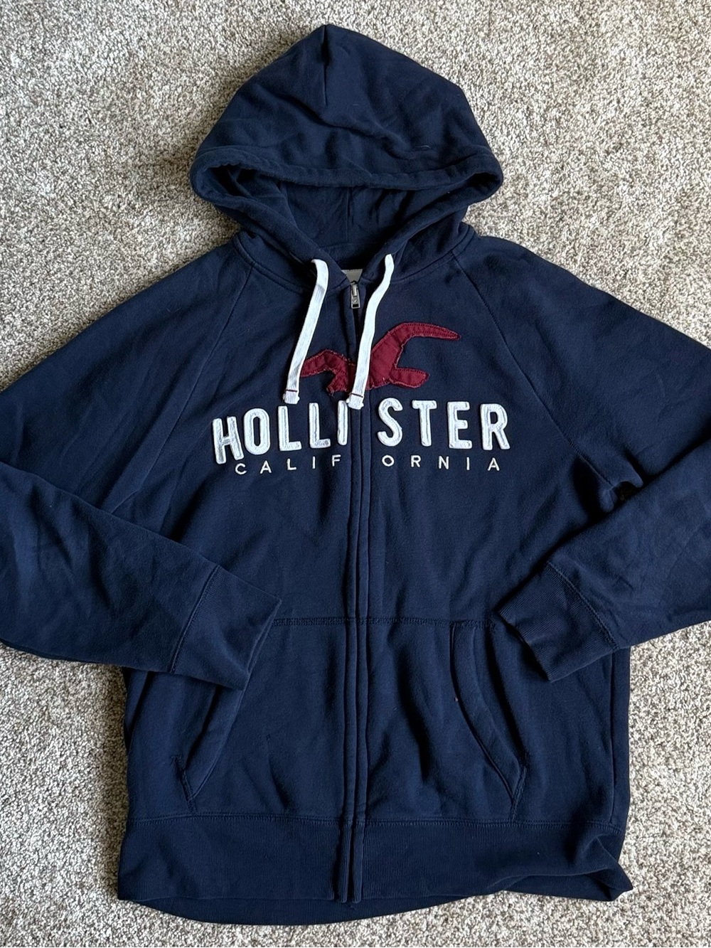 2000s Navy Hollister Logo Hoodie Size L